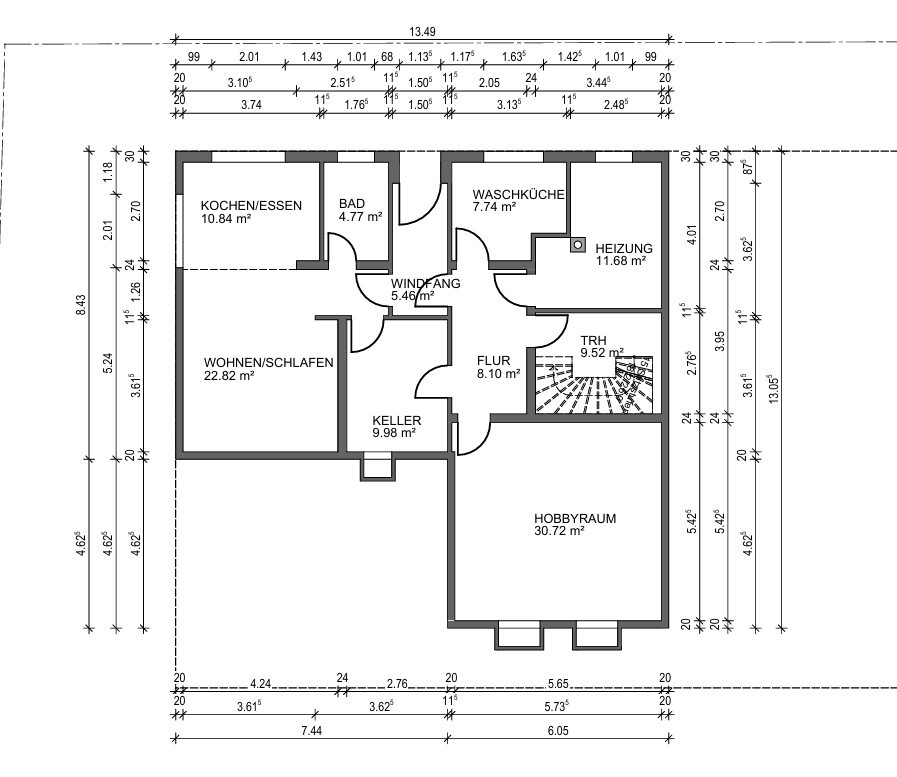 Grundriss_UG Einfamilienhaus Untereisesheim