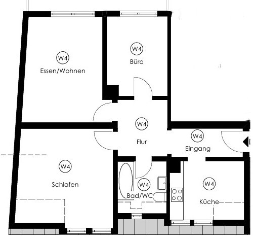Grundriss Wohnung W4 Dachgeschosswohnung Neckarsulm