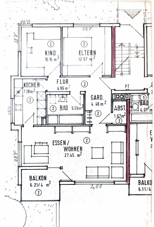 Grundriss Erdgeschosswohnung Heilbronn / B�ckingen