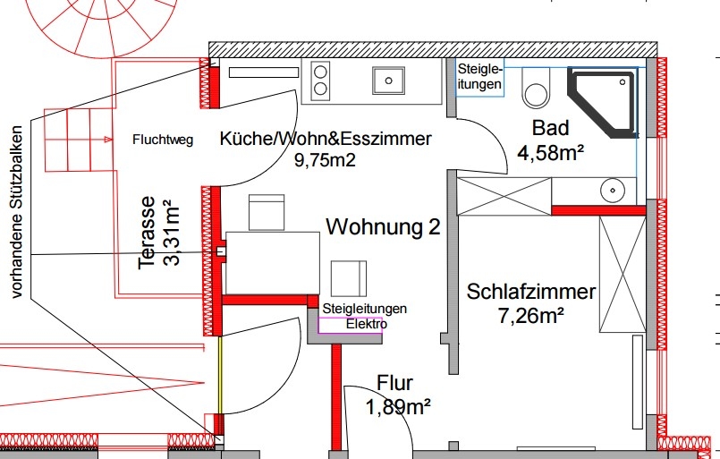 Erdgeschoss Nr. 2 Etagenwohnung Neckarsulm