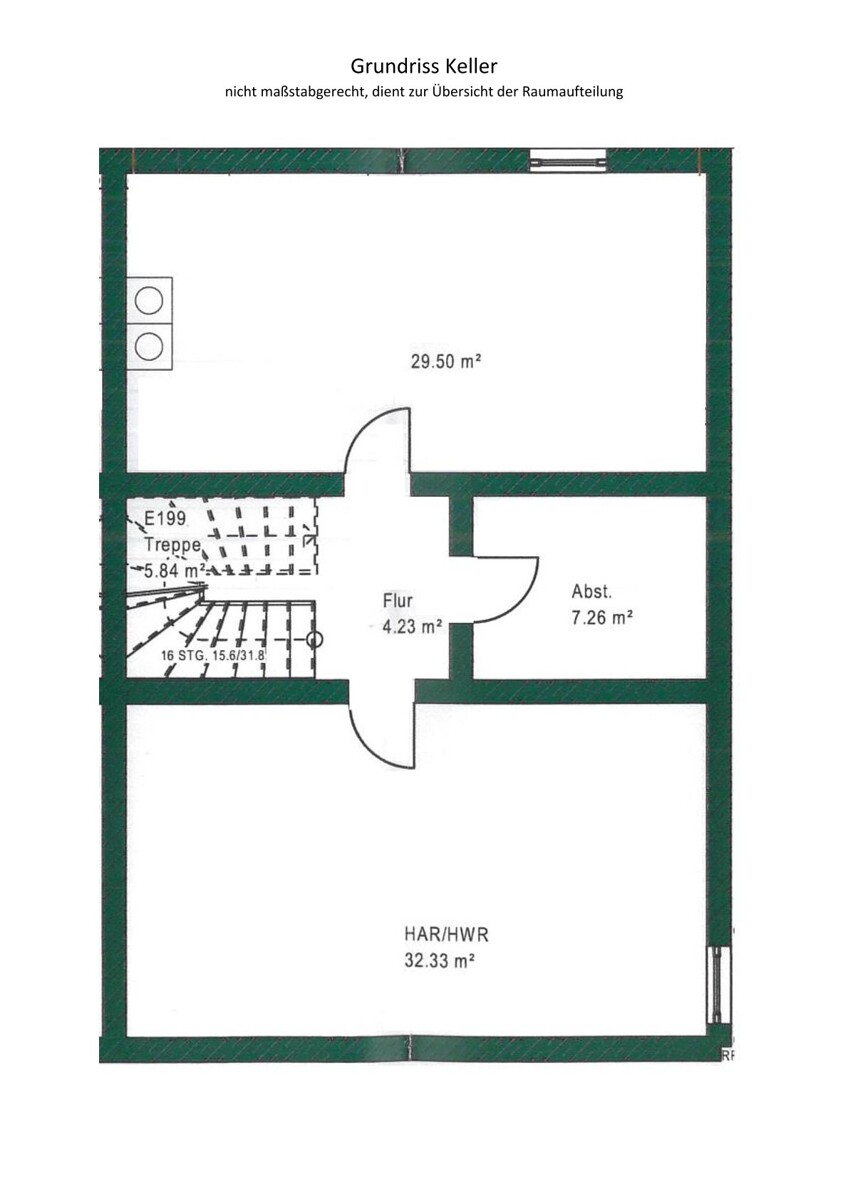 Grundriss Keller Doppelhaush�lfte Ilsfeld