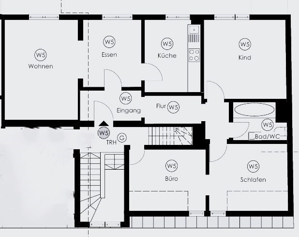 Grundriss Wohnung W5 Dachgeschosswohnung Neckarsulm