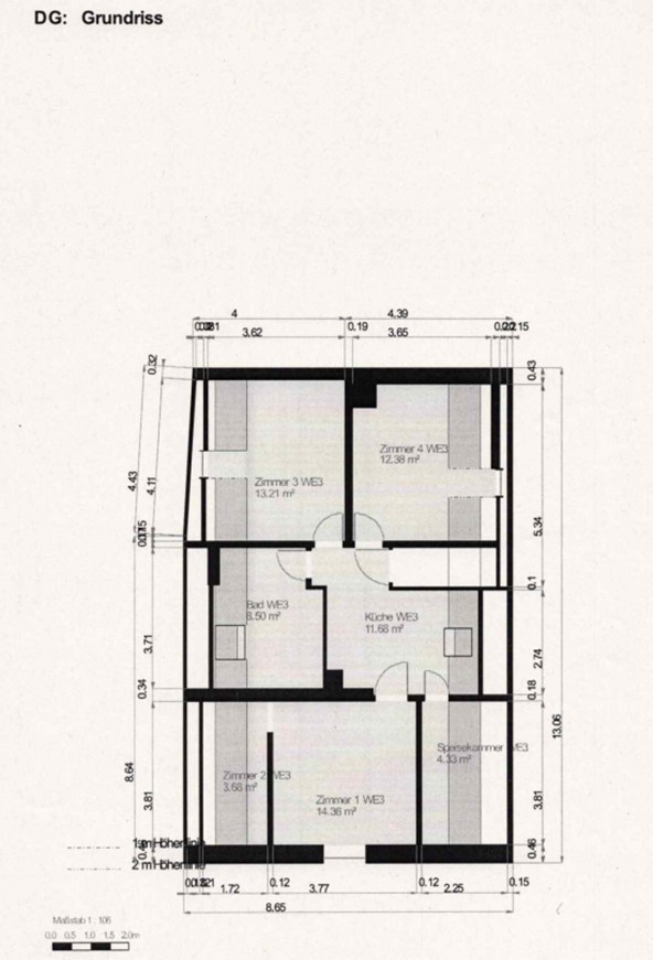 Grundriss DG Mehrfamilienhaus Bad Rappenau