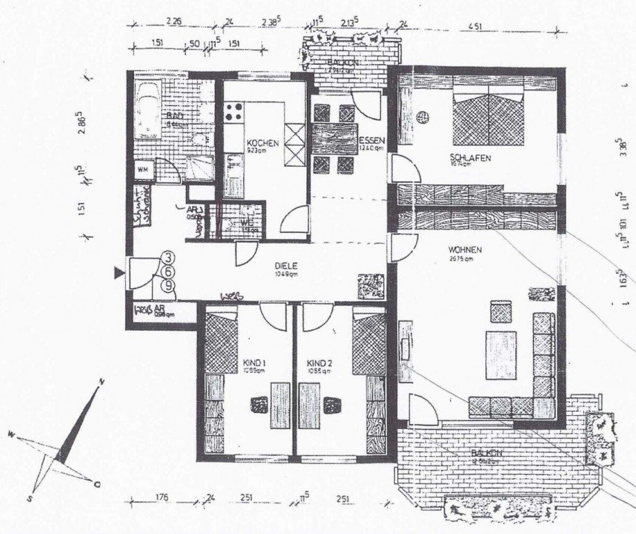 Grundriss Erdgeschosswohnung Neckarsulm
