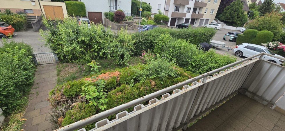 Balkon Blick in den Garten Doppelhaush�lfte Neckarsulm
