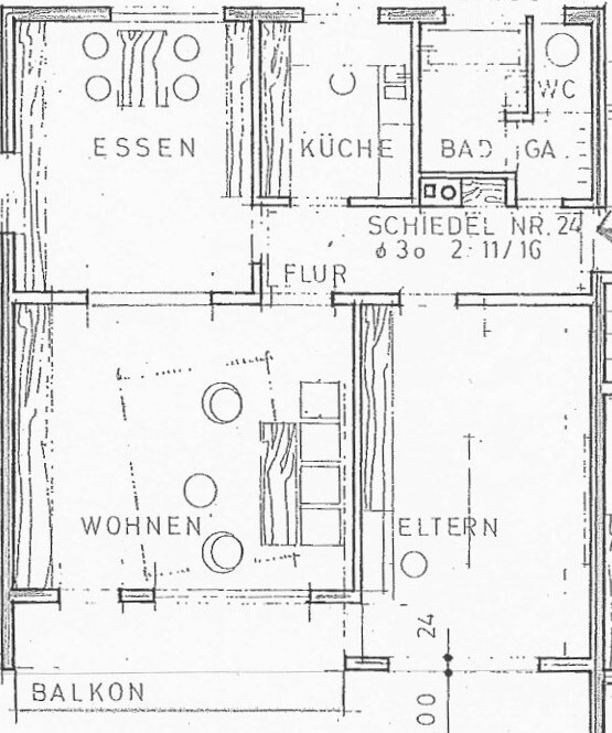 Grundriss Wohnung Nr.5 Etagenwohnung Offenau